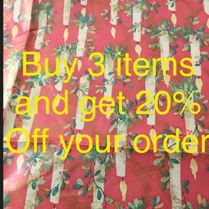BUY 3 ITEMS AND GET 20% off your order